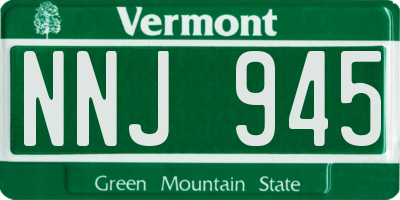 VT license plate NNJ945