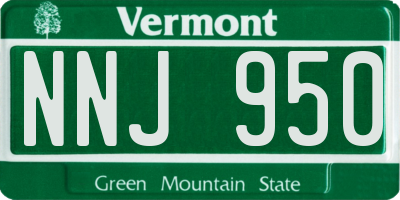 VT license plate NNJ950