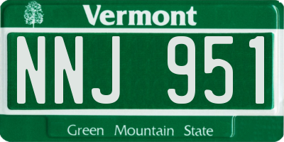 VT license plate NNJ951
