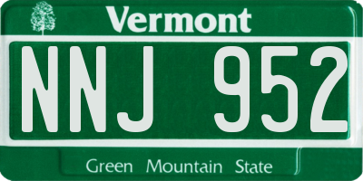 VT license plate NNJ952