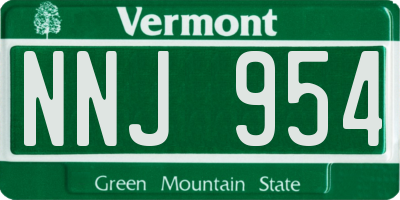 VT license plate NNJ954