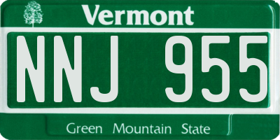 VT license plate NNJ955