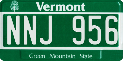 VT license plate NNJ956