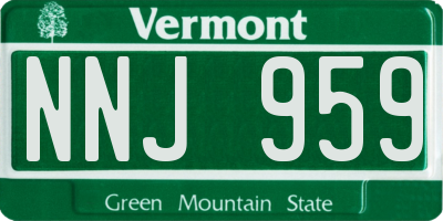 VT license plate NNJ959