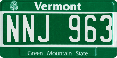 VT license plate NNJ963