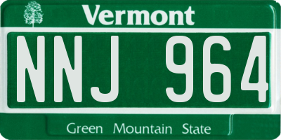 VT license plate NNJ964