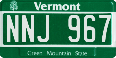 VT license plate NNJ967