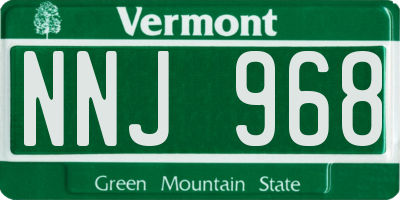 VT license plate NNJ968