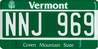 VT license plate NNJ969