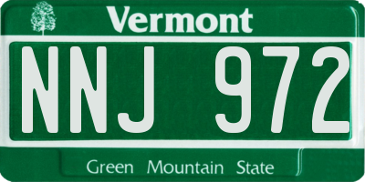 VT license plate NNJ972