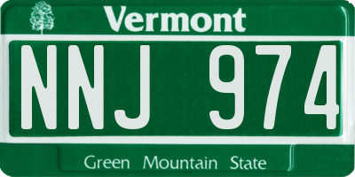VT license plate NNJ974
