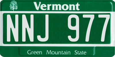 VT license plate NNJ977