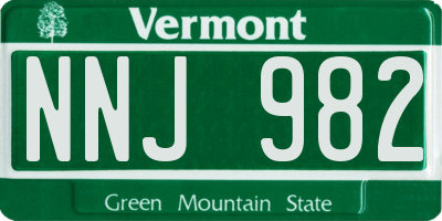 VT license plate NNJ982