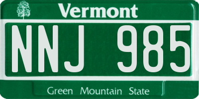 VT license plate NNJ985