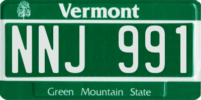 VT license plate NNJ991
