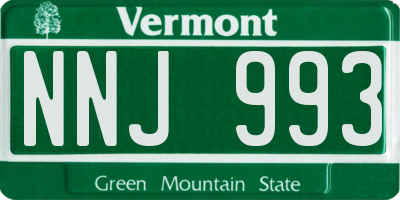VT license plate NNJ993