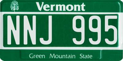 VT license plate NNJ995