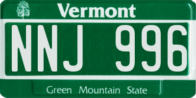 VT license plate NNJ996