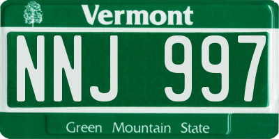 VT license plate NNJ997