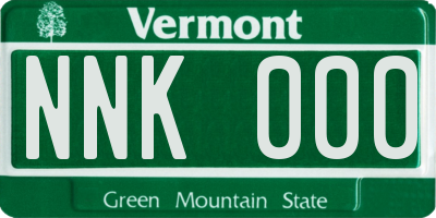 VT license plate NNK000