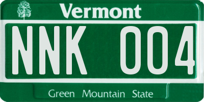 VT license plate NNK004
