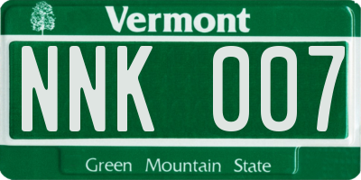 VT license plate NNK007