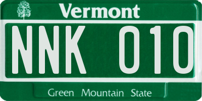 VT license plate NNK010
