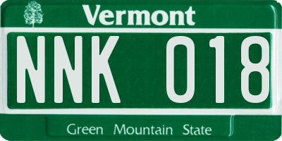 VT license plate NNK018