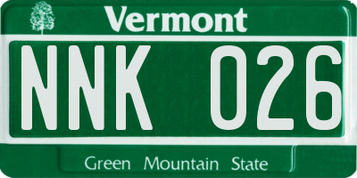 VT license plate NNK026