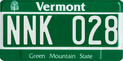 VT license plate NNK028