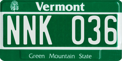 VT license plate NNK036