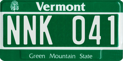 VT license plate NNK041