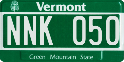 VT license plate NNK050