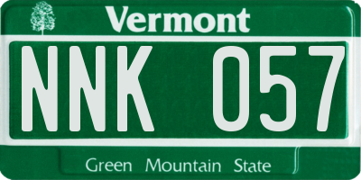VT license plate NNK057