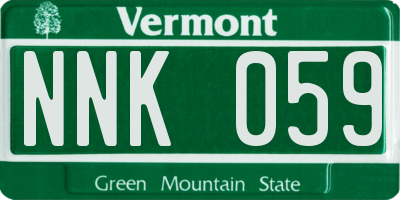 VT license plate NNK059