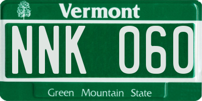 VT license plate NNK060