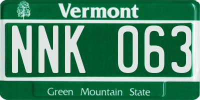 VT license plate NNK063