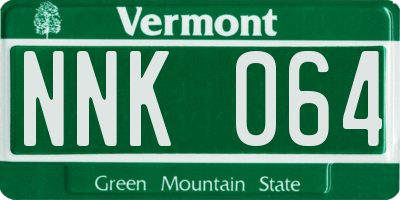 VT license plate NNK064