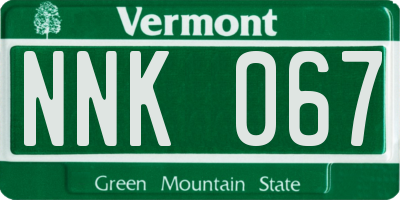 VT license plate NNK067