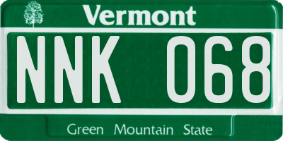 VT license plate NNK068