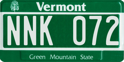 VT license plate NNK072