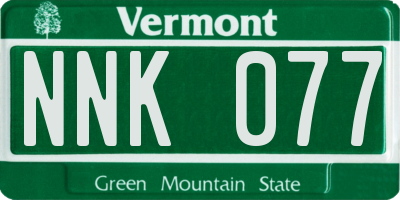 VT license plate NNK077