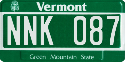 VT license plate NNK087