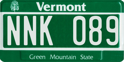 VT license plate NNK089