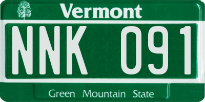 VT license plate NNK091