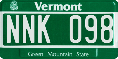 VT license plate NNK098