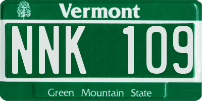 VT license plate NNK109