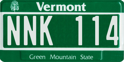 VT license plate NNK114