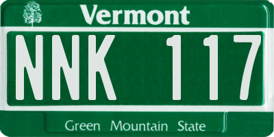 VT license plate NNK117