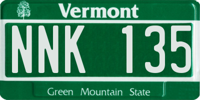 VT license plate NNK135